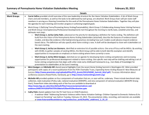 Summary of PA Home Visitation Stakeholders Meeting February 20