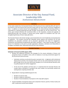 Associate Director of the Oxy Annual Fund, Leadership Gifts