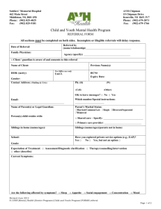 AVH Child and Youth Mental Health Referral Form