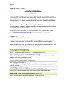 ILP Worksheet - School for New Learning