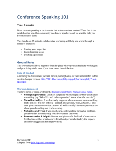Handout: Conference Speaking 101