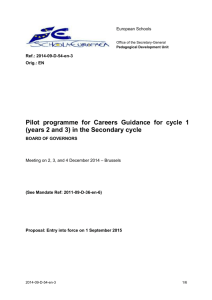 Pilot programme for Careers Guidance for cycle 1
