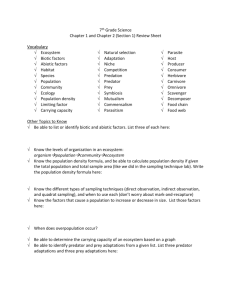 7AB Test 1 Review Sheet-Populations and Ecosystems