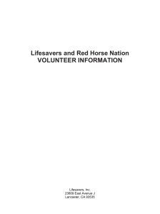 Lifesavers and Red Horse Nation VOLUNTEER INFORMATION