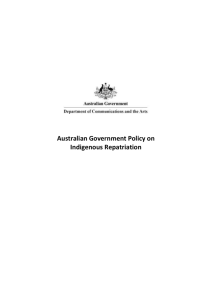 Australian Government Policy on Indigenous Repatriation