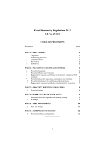 Plant Biosecurity Regulations 2012