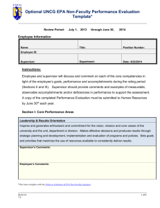 Optional UNCG EPA Non-Faculty Performance Evaluation Template