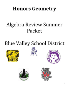 Honors Geometry - Blue Valley School District