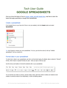 APS Tech User Guide: Google Spreadsheets