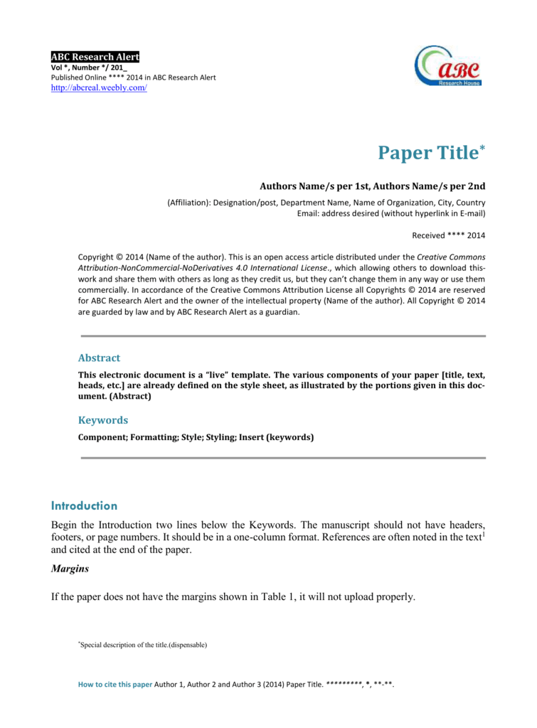 cover letter for manuscript submission template