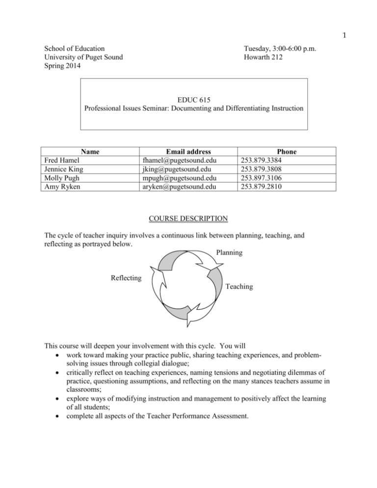 course syllabus University of Puget Sound