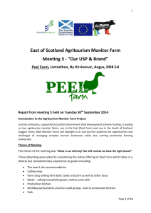 Our USP and Brand, Meeting 3 Tuesday 30th September Peel Farm