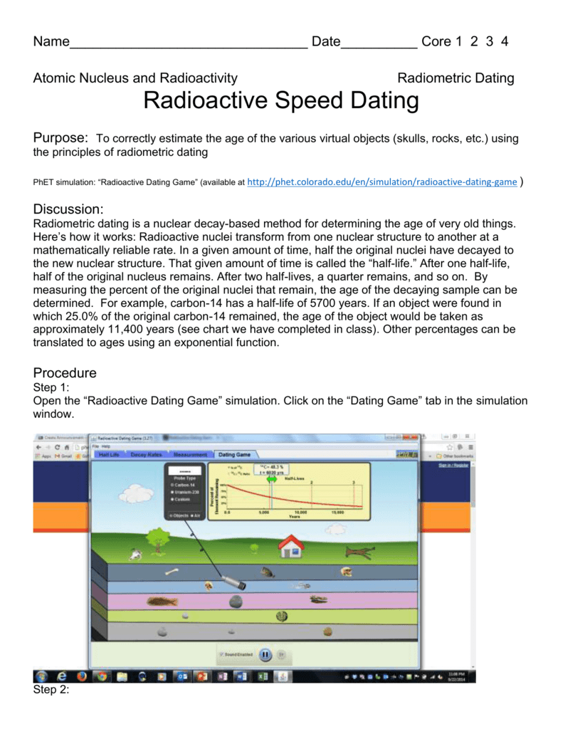 Radioactive dating game worksheet answers