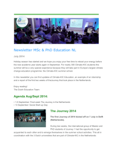 Agenda Aug/Sept 2014 - Climate-KIC Education the Netherlands