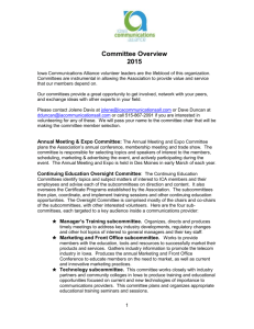 2015 Committee Overview - Iowa Communications Alliance