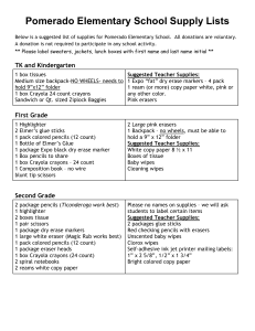 Pomerado Elementary School Supply Lists