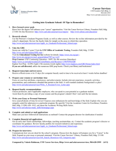 Graduate School Checklist - University of North Florida