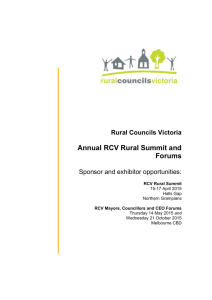 Annual RCV Rural Summit and Forums - Municipal Association of Victoria