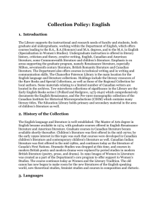 Collection Policy: English Introduction