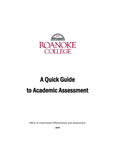 Quick Guide to Academic Assessment