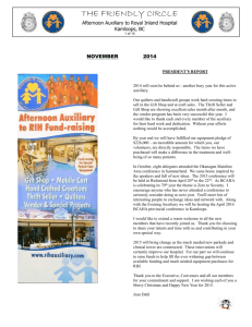 Newsletter November 2014 - Afternoon Auxiliary to Royal Inland