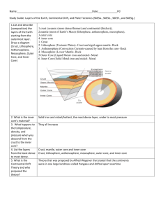 Plate Tectonic Study Guide 2015-Answer Guide