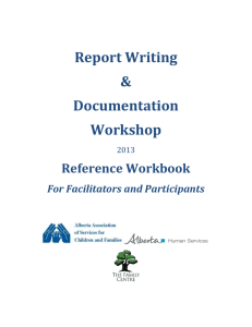 Report Writing & Documentation Workshop 2013 Reference