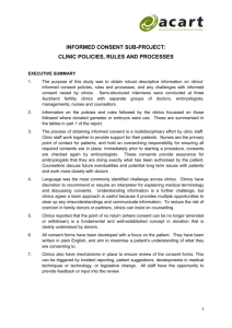 Informed Consent Sub-Project: Clinic Policies, Rules and Processes