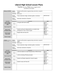 Lesson Plans for the week of April 14th, 2015