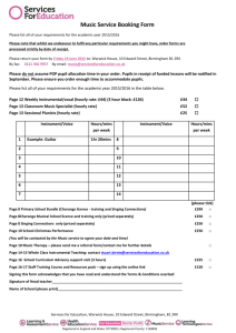 Music Service Booking Form