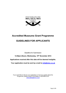 Accredited Museums Grant Programme GUIDELINES FOR