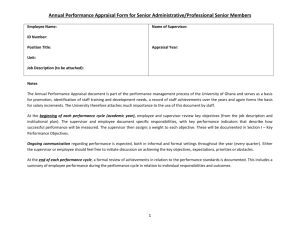 Performance Appraisal Form for Senior Administrative Staff