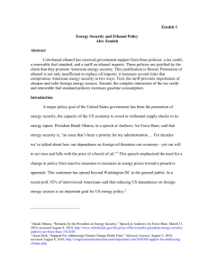 Energy Security and Ethanol Policy
