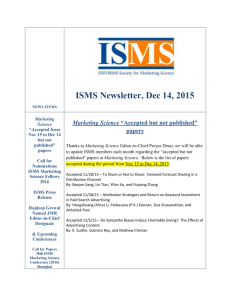 ISMS Newsletter December 14, 2015