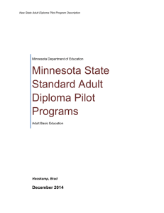 Minnesota State Standard Adult Diploma Pilot Programs