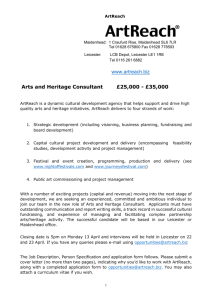 Arts and Heritage Consultant - Key Responsibilities