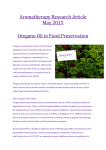 Aromatherapy Research Article May 2015 Oregano Oil in Food
