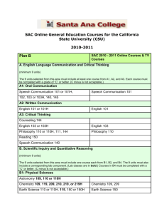 SAC nline General Education Courses for the California State
