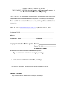 CNC NOMINATION FORM- Invited speakers and symposia organisers