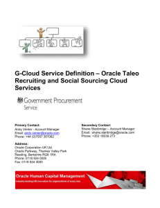 Oracle Taleo Recruiting and Social Sourcing Cloud Services