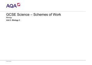 GCSE Science – Schemes of Work