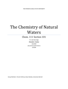 chem 111- chemistry of natural waters