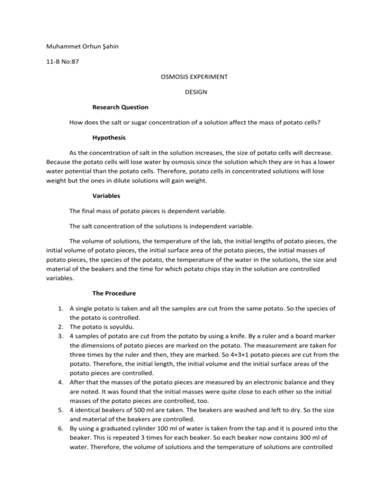 osmosis experiment case