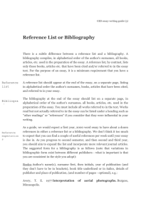Section 3 – Reference list or Bibliography
