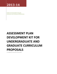 Assessment Plan Development Kit for Curriculum Proposals 2.0