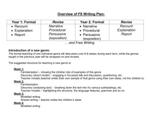 Whole school 2 year plan for Writing