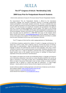 $1,000 Essay Prize for Postgraduate Research