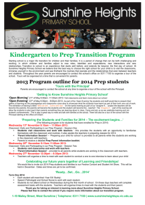 Kindergarten to Prep Transition Program