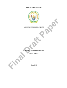 Draft e-waste Policy - Ministry of Youth and ICT