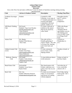 Student Led Clubs - Ashland School District